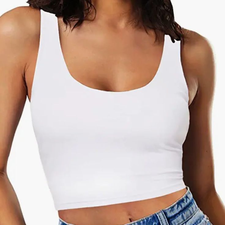 Material: This Women's Sleeveless Crop Tank Top Are Made Of 95%Polyester And 5%Spandex.It Is Super Soft, Breathable And Stretchy, Double Lined And Don’t See Through, Comfy To Wear. Features: Sleeveless Tank Top, Deep U Neck, Strappy, Solid Color, Cropped Length, Double Layer, Slim Fit, Cute And Sexy Tops, Casual Basic Crop Top. This Crop Tank Tops Is Quite Cute For Teen Girls And Fashion Women Ladies. Versatile, Can Be Wear In Many Different Ways! This U Neck Crop Tops For Teen Girls/Women Is Ba Teen Tops, Sleeveless Crop Tops, Basic Crop Tops, Build An Outfit, Party Crop Tops, Basic Crop Top, Legging Jeans, Amazon Clothes, Vacation Club