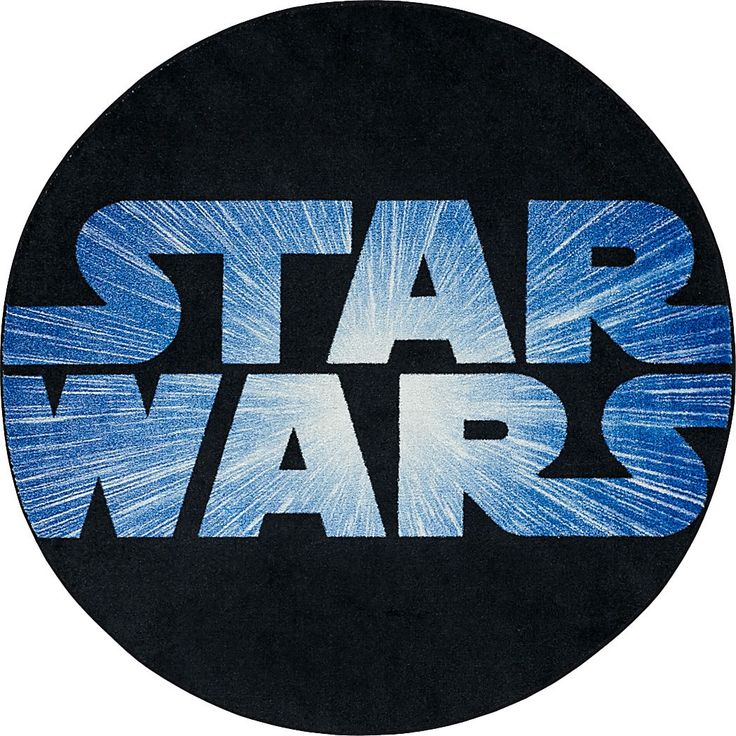 the star wars logo is drawn in blue on a black circle with white and blue streaks