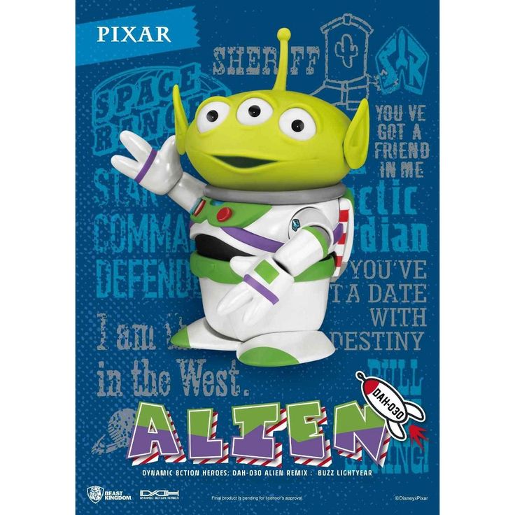 the poster for pixar's animated movie, alien