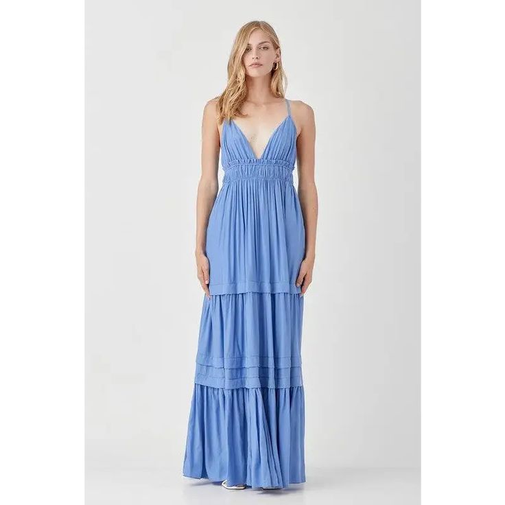 Blue Summer Maxi Dress WOOVEN DRESS Size + Fit Model is wearing size S Measurements taken from size S 5'9" / 175CM 32 24 34 Blue Summer Maxi Dress, Cozy Lifestyle, Fishtail Dress, Split Maxi Dress, Silky Dress, Summer Maxi, Floor Length Dresses, Woven Dress, Ruffle Skirt