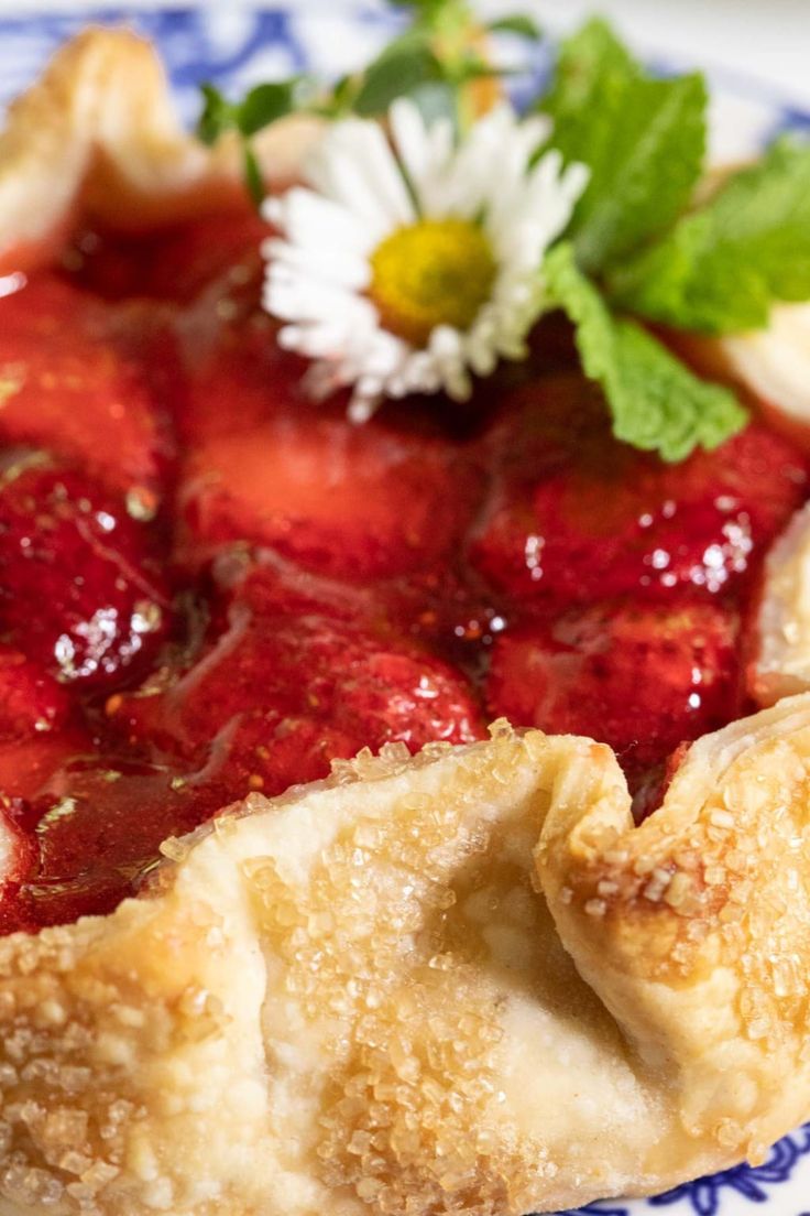 a close up of a pie on a plate