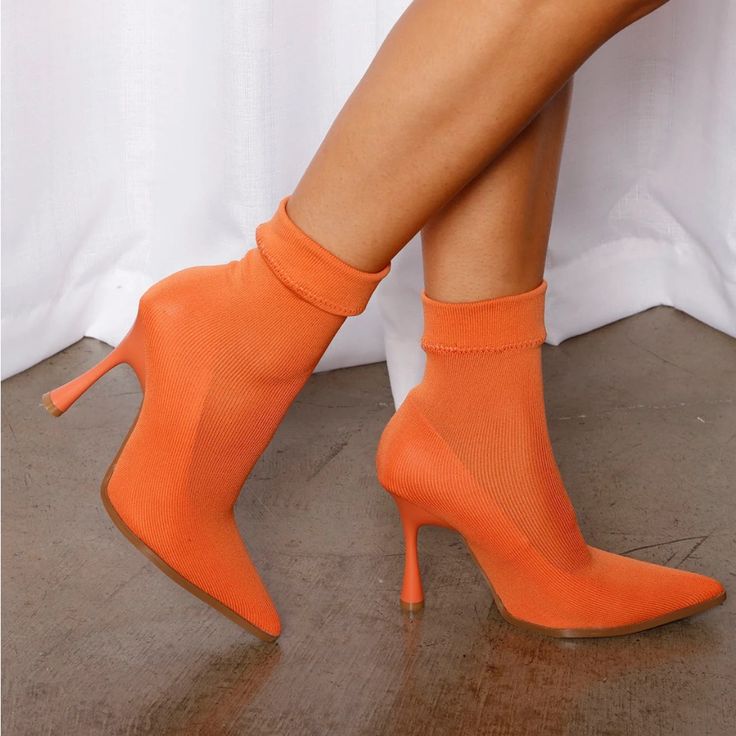 Color: Orange Brand New Still In Box, Never Worn Booties Pointed Toe Pull On Stiletto Heel 3.5 Size Says 9 But Fits More Like A 8-8.5 Orange Pointed Toe Boots For Spring, Spring Orange Pointed Toe Boots, Goal Getter, Fashion Nova Shoes, Fit Mom, Stiletto Heel, Color Orange, Stiletto Heels, Fashion Nova