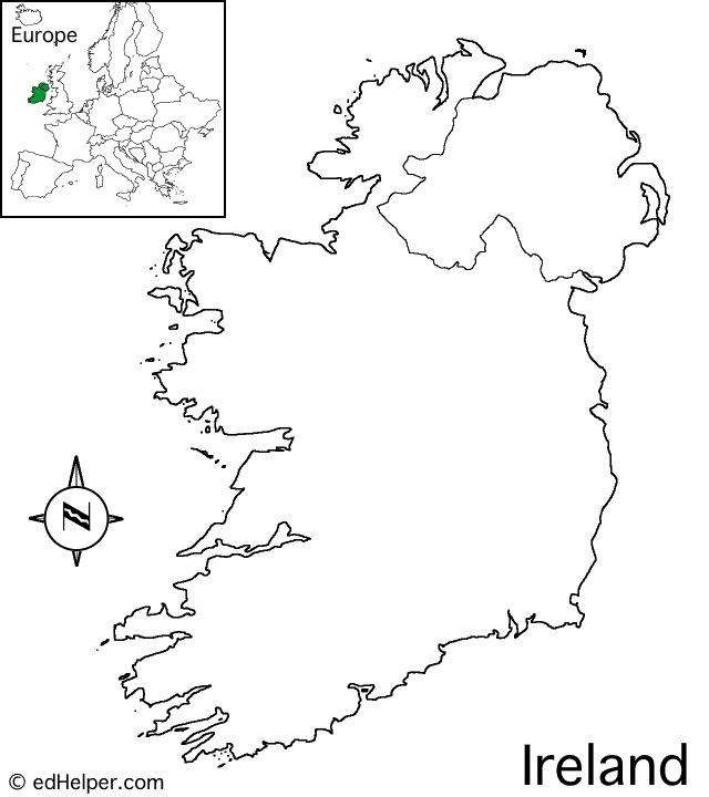 an outline map of ireland with the capital and major cities