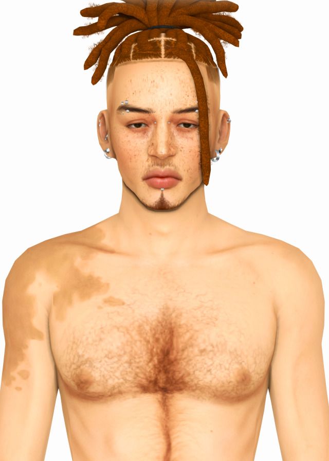 a man with dreadlocks on his head and no shirt is shown in this image