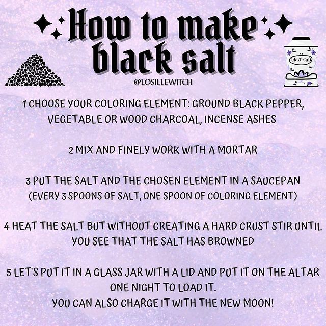 the instructions for how to make black salt