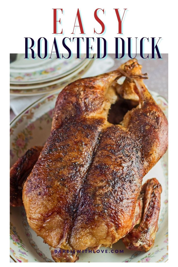 an easy roasted duck recipe on a plate