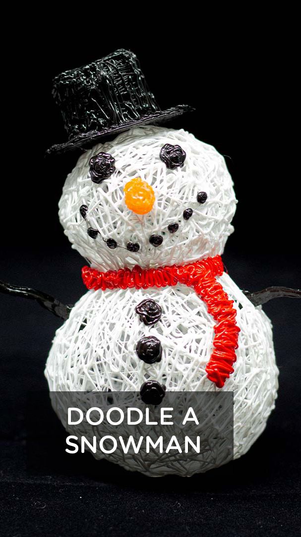 a snowman made out of yarn with the words doodle a snowman on it