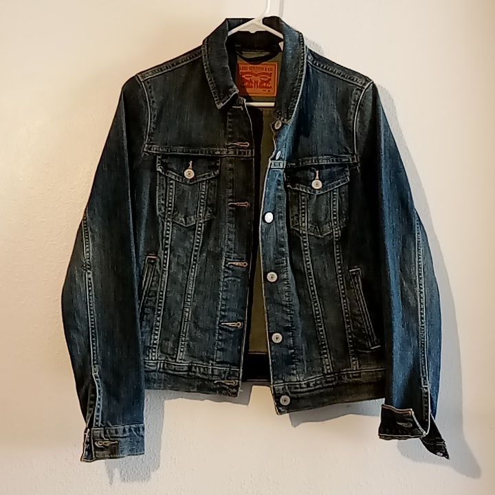 Never Worn. Leather Jacket Levis, Levis Jacket, Levi Strauss, Levi's, Denim Jacket, Color Blue, Jackets & Coats, Jackets For Women, Style Inspiration