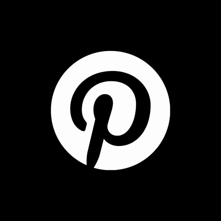 the letter p in a black and white circle with an arrow pointing up at it