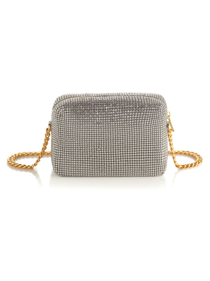 Shiraleah Hedi Shoulder Bag, Silver Glamorous Silver Shoulder Bag With Chain Strap, Chic Silver Bags With Rhinestones, Chic Bling Shoulder Bag, Glamorous Silver Shoulder Bag With Bling, Glamorous Silver Shoulder Bag With Rhinestones, Chic Gold Sparkling Bag, Chic Sparkling Gold Bag, Chic Sparkling Gold Bags, Formal Silver Shoulder Bag With Bling