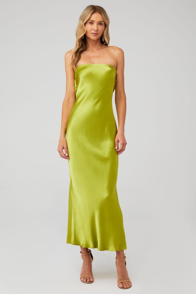 BEC + BRIDGE | Moon Dance Strapless Dress in Chartreuse Green Chartreuse Dress, Moon Dance, Chartreuse Green, Bridal Party Dresses, Bec & Bridge, Event Dresses, Dress Wedding, Wedding Guest Outfit, Formal Event