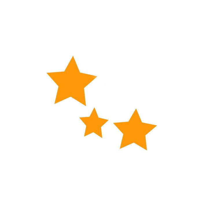 three yellow stars on a white background