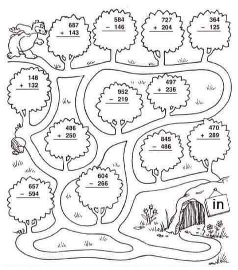 a coloring page with numbers and trees for kids to color in the same number as they are