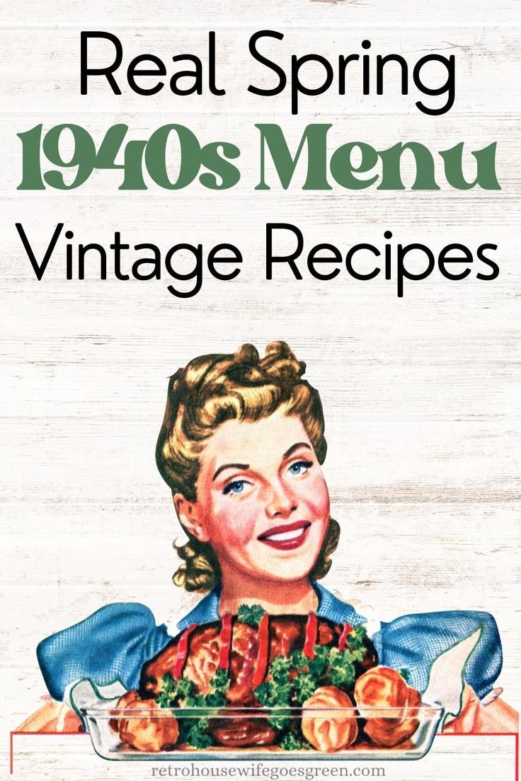 an advertisement for the real spring 1940's menu with a woman holding a bowl of food