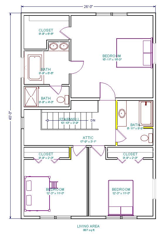 the floor plan for a two story house