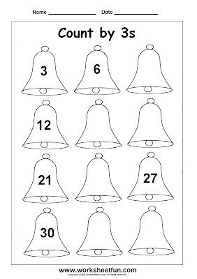 worksheet for counting the numbers to 100 with bells on each side and one hundred