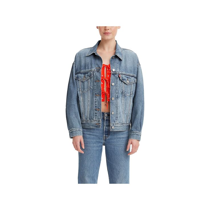 This classic Women's Levi's Denim '90s Trucker Jean Jacket is the perfect pick for layering your next look.Click on this WOMEN'S GUIDE to find the perfect fit and more! This classic Women's Levi's Denim '90s Trucker Jean Jacket is the perfect pick for layering your next look.Click on this WOMEN'S GUIDE to find the perfect fit and more! FEATURES Collared neckline Long sleeves Button cuffs Button front closure 2 chest pockets Fully lined Straight hemFIT & SIZING Relaxed fit style 21 3/4-in. length Levi's Dark Wash Denim Jacket For Spring, Trendy Levi's Medium Wash Denim Jacket, Levi's Casual Denim Jacket For Spring, 90s Style Denim Jacket With Button Closure For Spring, 90s Style Washed Denim Jacket For Spring, 90s Style Spring Denim Jacket With Button Closure, Levi's Trendy Medium Wash Denim Jacket, Levi's Casual Denim Jacket For Fall, Levi's Denim Jacket For Spring