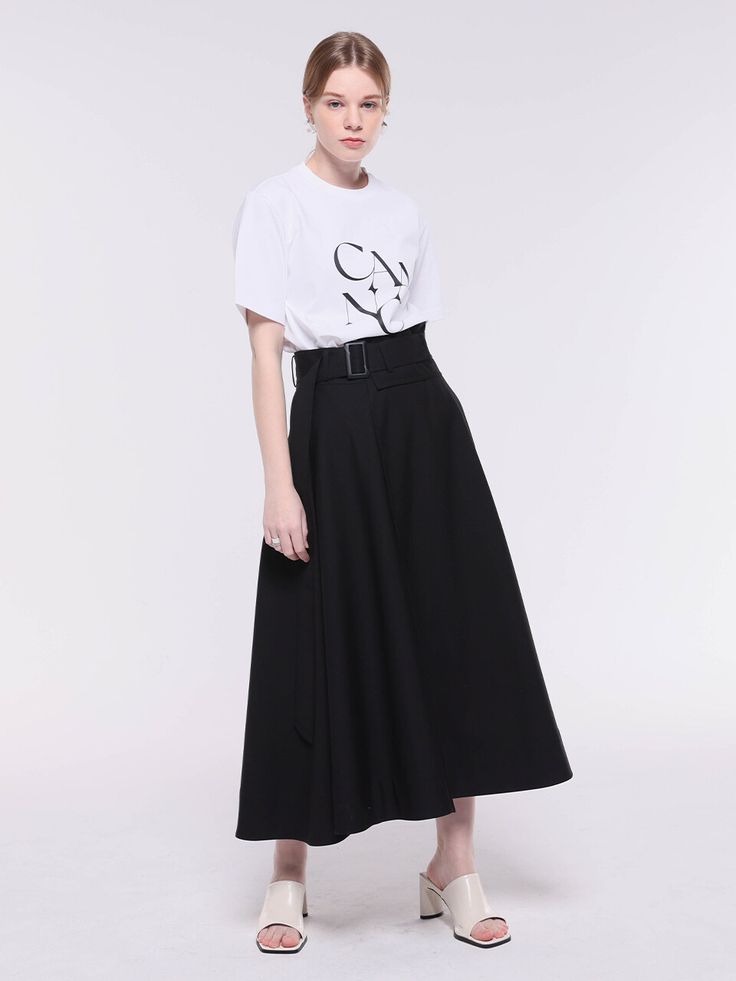 Editor's NotesThis long wrap skirt has unique design with unbalanced waist belt addressing classy elegant look. With its volume creating A-line silhouette it is perfect skirt to match for feminine outfit.- Unbalanced waist belt- Mother of pearl buckle- Wrap style design- Side seam pockets- Full design A-line skirtMeasurements(in.)One Size (XS-M)- Total Length: 32.28 in.- Waist: 13.98 in. / 15.16 in.*Model info: Height 5' 3.7, Weight 101 lbComposition & Care- 59% Cotton, 41% Polyester- Dry cleaning recommended- Do not tumble dry- Wash in cold water separately- Do not bleachDesigner- by CAANC Long Wrap Skirt, Feminine Outfit, Wrap Skirt, Waist Belt, Style Design, Wrap Style, Mother Of Pearl, Cold Water, Unique Design