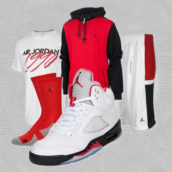 "Air Jordan Retro 5" by finishline on Polyvore Jordan Hoodies, White Jordan Hoodie, Air Jordan Hoodie, Red Jordan Hoodie, Jordan Jersey, Jordan Shoes For Women, Cheap Jordan Shoes, Jordans Girls, Swag Men