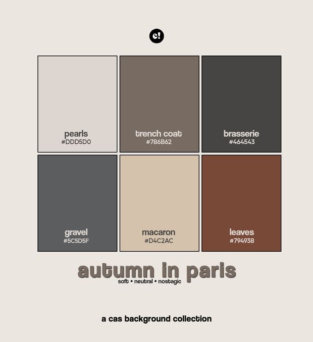 the color scheme for autumn in paris, with text overlaying it and an image of