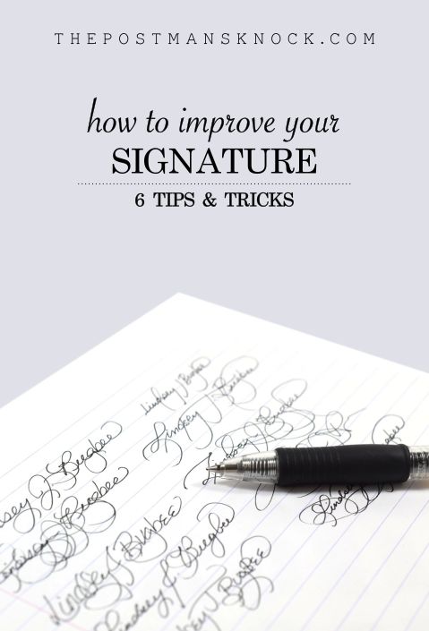 a pen sitting on top of a paper with the words how to improve your signature 6 tips and tricks