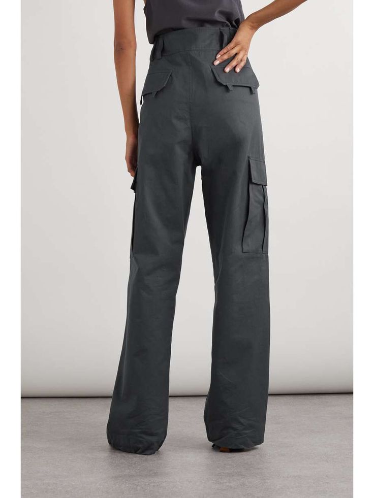 Dark gray Cotton cargo pants | SAINT LAURENT | NET-A-PORTER