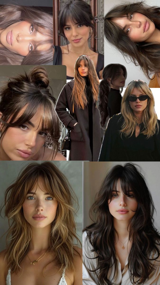 Emo Shag, Dark Hair Bangs, Bob Black Women, Fluffy Bob, Sunkissed Hair Brunette, Medium Length Wavy Hair, Bob Black, Best Hairstyles For Women, Natural Curly Hair Cuts