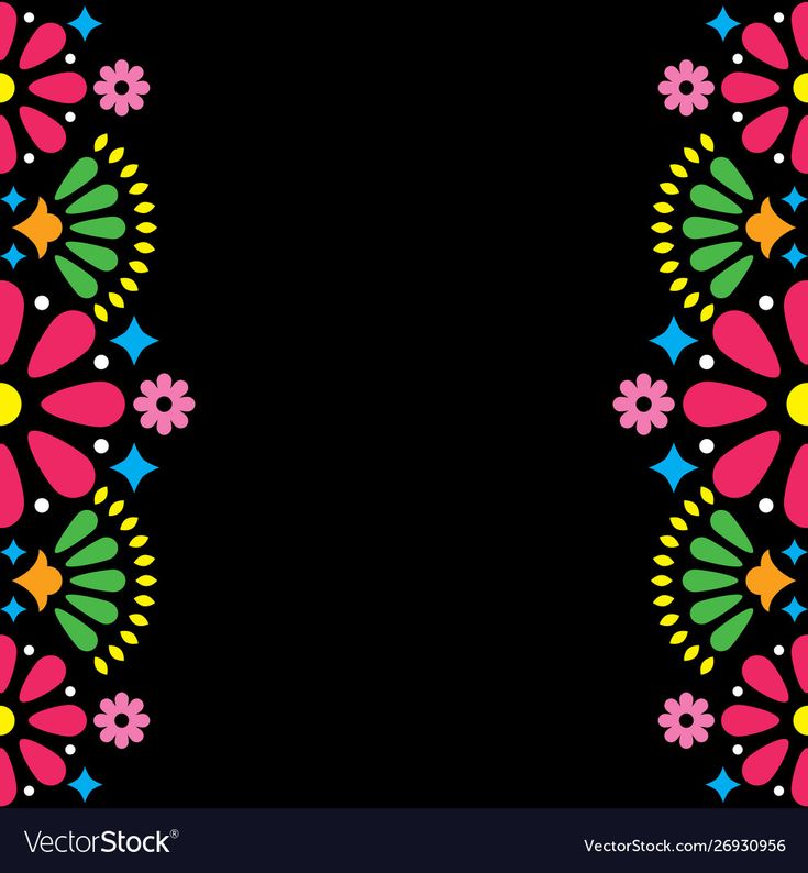 an abstract floral design in pink, green and yellow colors on black background with stars