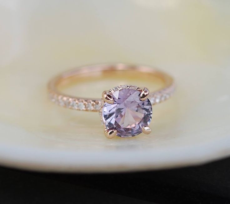 a close up of a ring on a plate