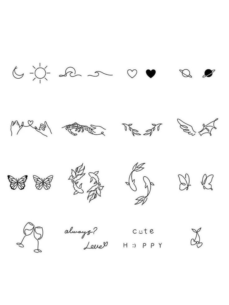 an image of different types of tattoos on a white background