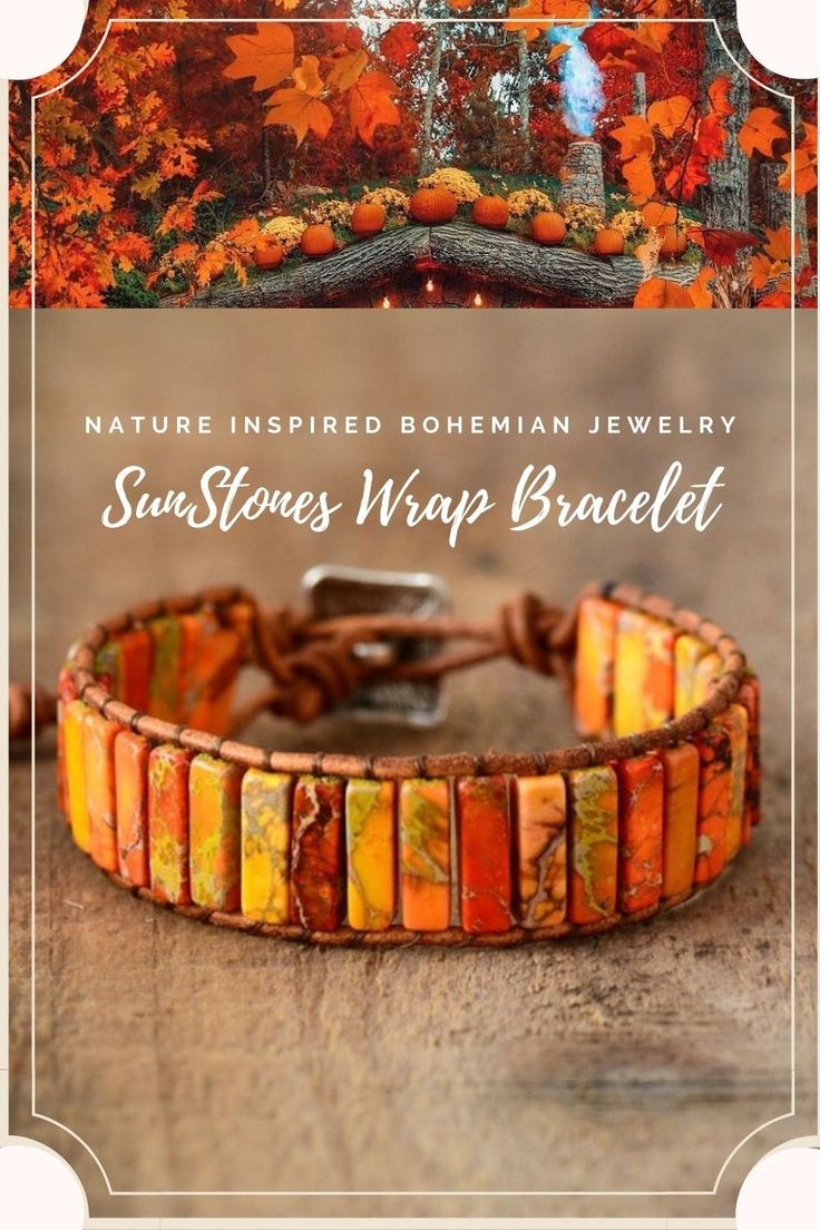 Nature inspired bohemian Jewelru for the fall , Get inspired now Bohemian Gemstone Beads Wrap Bracelet For Festivals, Bohemian Wrap Bracelet With Gemstone Beads For Festivals, Bohemian Orange Hand Wrapped Bracelets, Bohemian Adjustable Wire Wrapped Bracelets, Bohemian Gemstone Beads Friendship Bracelets For Beach, Adjustable Orange Bohemian Friendship Bracelet, Adjustable Orange Bohemian Wrap Bracelet, Bohemian Hand Wrapped Orange Jewelry, Southwestern Hand Wrapped Wrap Bracelet Gift