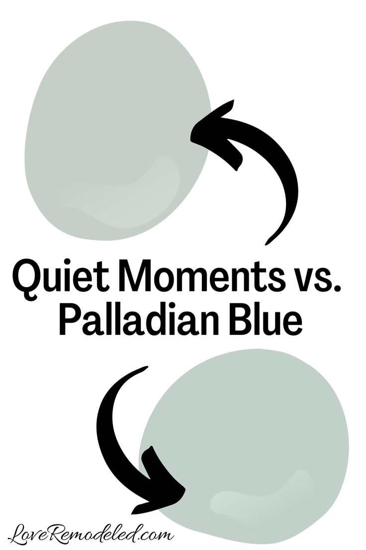 two circles with the words quiet moments vs palladian blue in black and white