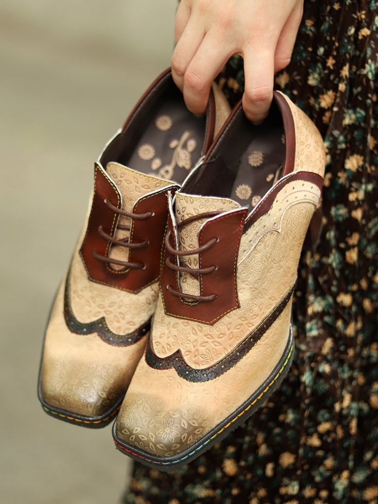 Beige Heeled Oxfords, Thick Heel Boots, Oxford Shoes Heels, Oxford Pumps, Lace Up High Heels, Vintage Heels, Leather Brogues, Oxford Heels, Brogue Shoes