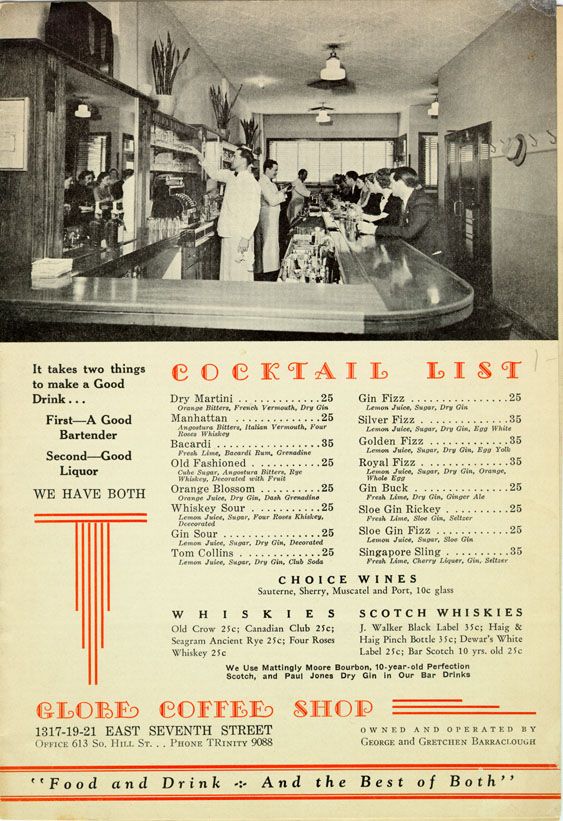 Vintage Cocktail Menu Design, 1930s Jazz Club, Vintage Cocktail Aesthetic, Speakeasy Menu, Vintage Menu Design, Cocktail Menu Design, Menu Sans Gluten, Starting A Coffee Shop, Gin Lemon