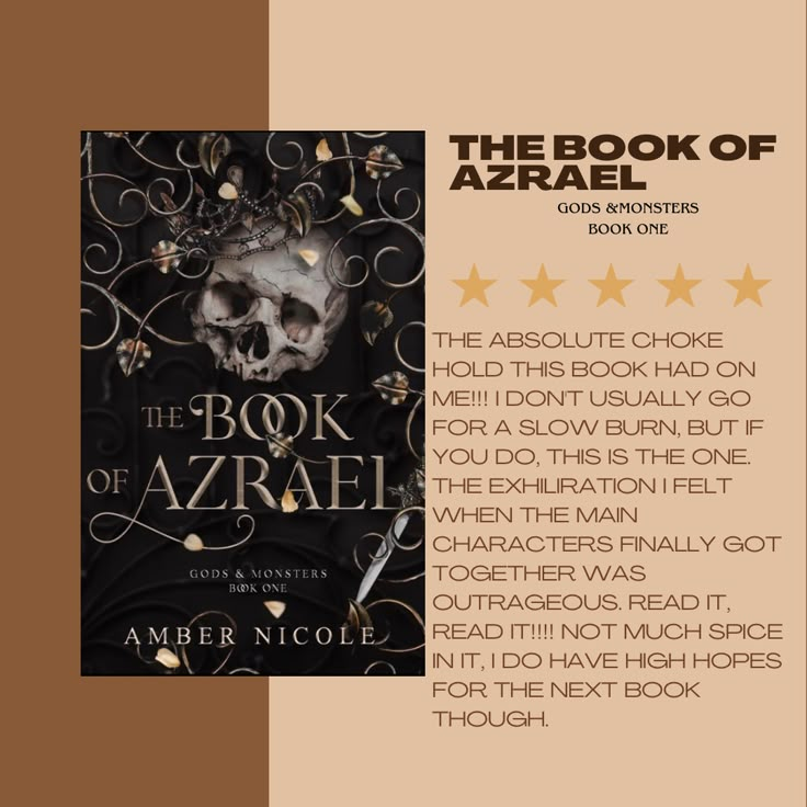 the book of azrael by amber nicole is featured in an article on its cover