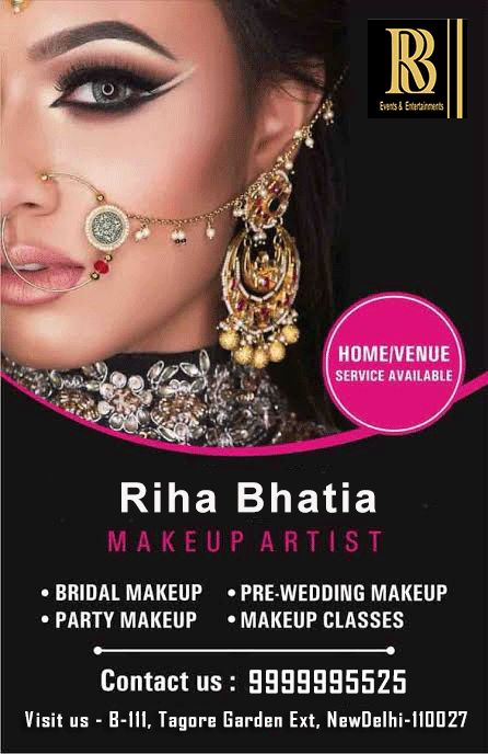 an advertisement for a bridal makeup artist