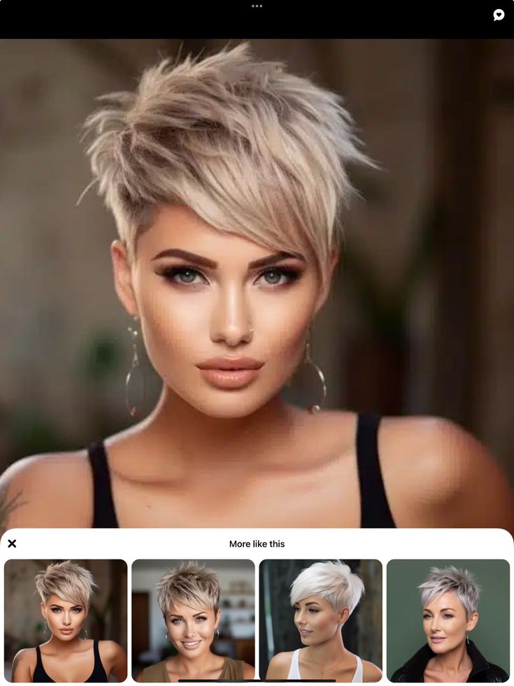 Short Back Longer Front Hairstyle, Short Pixie Blonde Hairstyles, Short Hairstyles With Wispy Bangs, Flippy Pixie Haircut, Pixie With Heavy Bangs, Short Edgy Hairstyles Pixies, Asymmetric Pixie Haircut, Short Asymmetrical Hairstyles Edgy Pixie Cuts, Women’s Mohawk Haircut