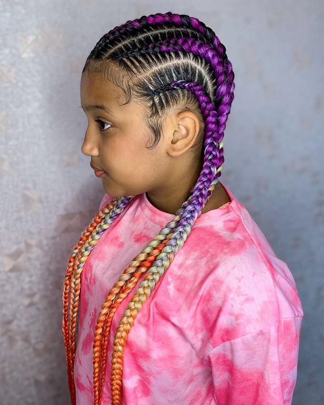 The best rainbow braids looks. rainbow braids, rainbow braids hairstyles, rainbow box braids, rainbow braiding hair, rainbow crochet braids, pastel rainbow box braids, unicorn braid extensions, unicorn box braids, rainbow braids for kids, rainbow braids black girl kids, rainbow braids black women, rainbow braids black girl ponytail, rainbow braids hair, rainbow braids ombre, ombre box braids, ombre braids black women, ombre braids, ombre braids black women two tones #ombrebraids #rainbowbraids Ombre Braids Black Women, Box Braids Rainbow, Rainbow Box Braids, Unicorn Braid, Ombre Box Braids, Rainbow Braids, Colorful Hairstyles, Unique Braids, Ombre Braid