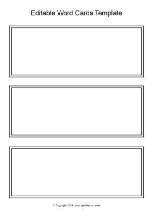 an editable word card template