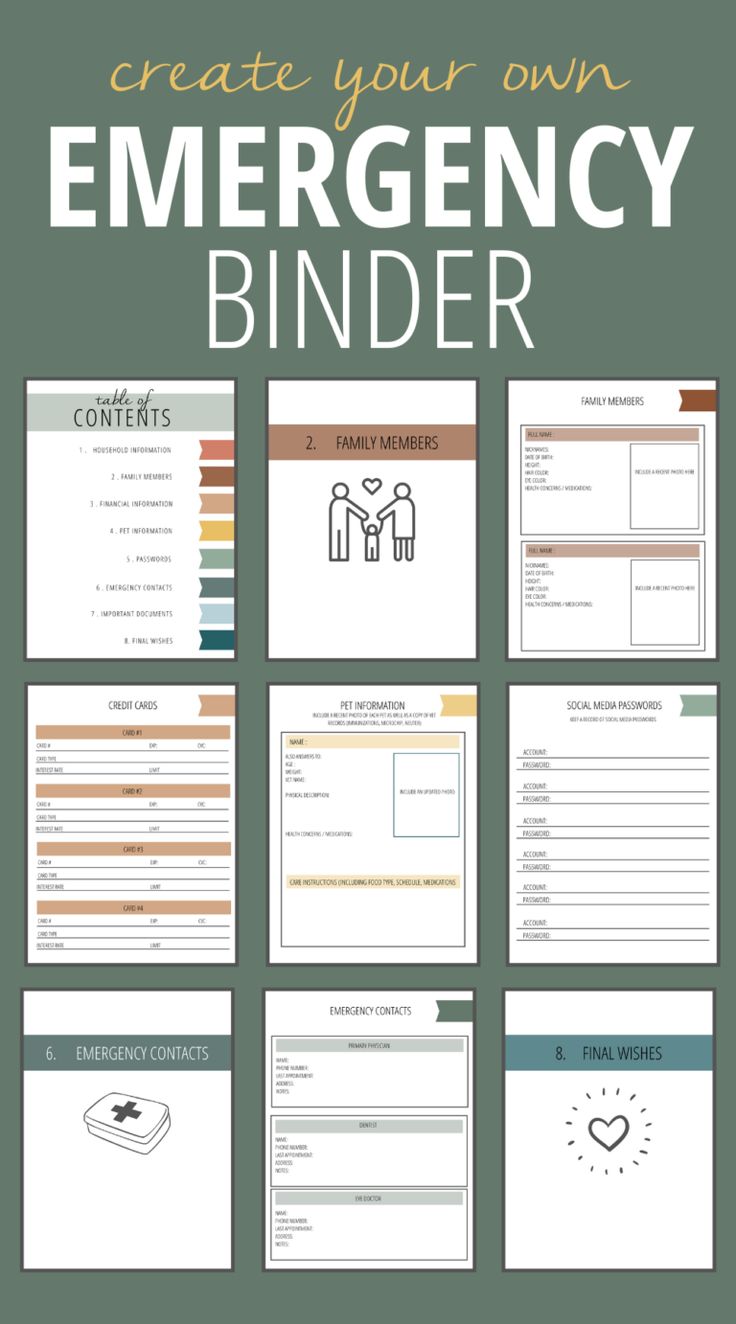 an emergency binder with text that reads, just in case emergency binders are the best