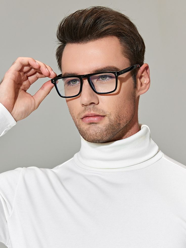 Collar  PC  Óculos de aro completo Embellished Men’s Black Frame Glasses, Optical Frames For Men, Wayfarer Glasses Mens, Square Glasses Frames Men, Specs Frames Mens, Square Glasses Men, Specs For Men, Glass Frames For Men, Stylish Glasses Frames