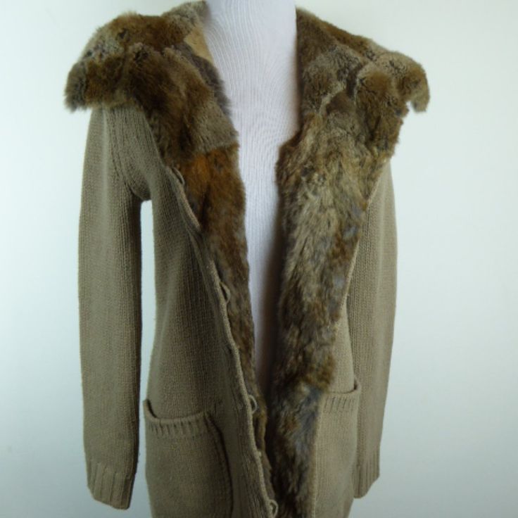 S'mara By Max Mara Hooded Cardigan Sweater Coat..Luscious Partial Rabbit (Lapin) Fur Lining / Trim Which Buttons Out..Size Small..Made In Italy..Wool/Cashmere Blend..90/20%.. Condition: Excellent Measures Bust 32 Shoulder 13 Sleeve 23 Length 30 Hooded Cardigan Sweater, Fur Sweater, Cardigan Sweater Coat, Cardigan Sweater Jacket, Sweater Coat, Hooded Cardigan, By Max, Cashmere Cardigan, Rabbit Fur