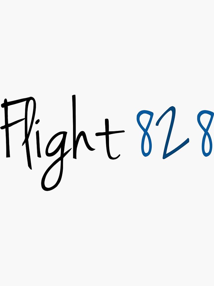 the word flight 828 is written in black and blue ink on a white background