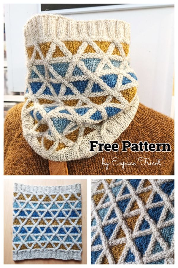 a knitted scarf is shown with the words free pattern on it and an image of a