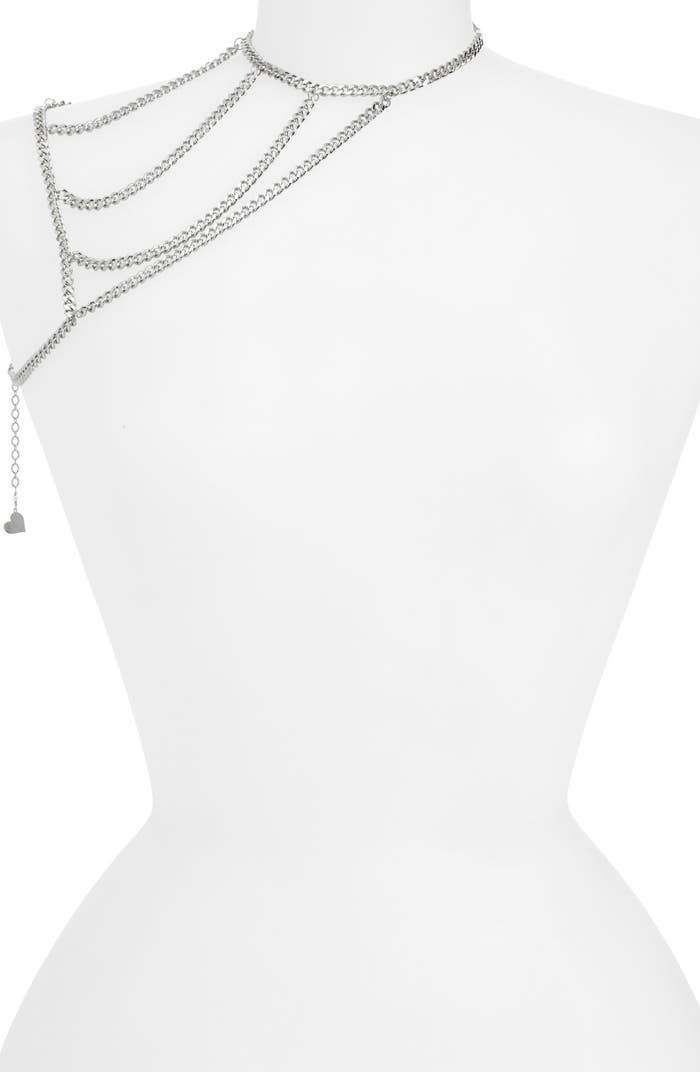 VIDAKUSH Chain On Ya Shoulder Body Jewelry | Nordstrom Elegant Double Chain Body Chain For Party, Glamorous Silver Body Chain With Adjustable Chain, Silver Chain Strap Body Chain For Evening, Silver Body Chain With Chain Strap For Evening, Metal Body Chain With Chain Strap For Evening, Elegant Silver Lariat Body Jewelry, Evening Jewelry With Chain Strap, Double Chain Lariat Jewelry For Party, Silver Chic Adjustable Body Chain