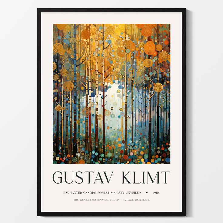 the poster for gustav klimt's exhibition, which features an image of