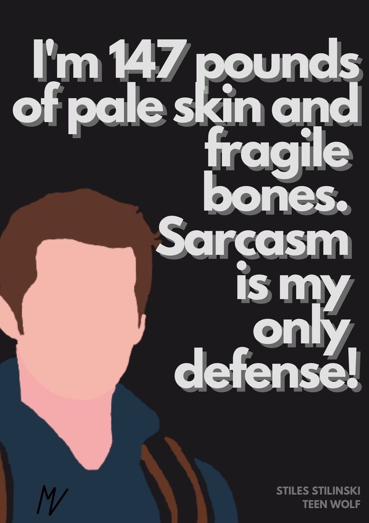 a man with brown hair wearing a blue jacket and black shirt is in front of a quote that reads, i'm 47 pounds of pale skin and fragile bones