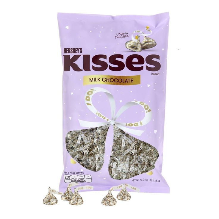 the bag of kisses is filled with silver hearts