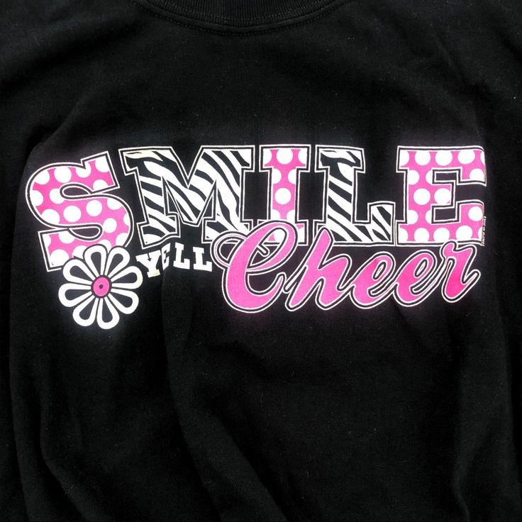 This Shirt Will Have You Smiling, Yelling And Cheering! Black And White Zebra Print With Bright Pink. This Is A Gildan Xl (Unisex Sizing) New From My Boutique. Cute Black Tops With Letter Print, Black Graphic Print Top For Cheerleading, Cute Black Crew Neck T-shirt, Cute Black T-shirt With Text Print, Black Top With Letter Print For Cheerleading, Cute Black T-shirt With Screen Print, Fun Black Tops With Text Print, Fun Black Top With Text Print, Black Crew Neck T-shirt For Cheerleading