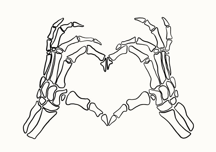 two hands in the shape of a heart with one hand holding another's arm